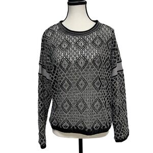 Beate Heymann‎ Street Couture Womens Open Knit Mesh Pullover Sweater Y2K Size 8